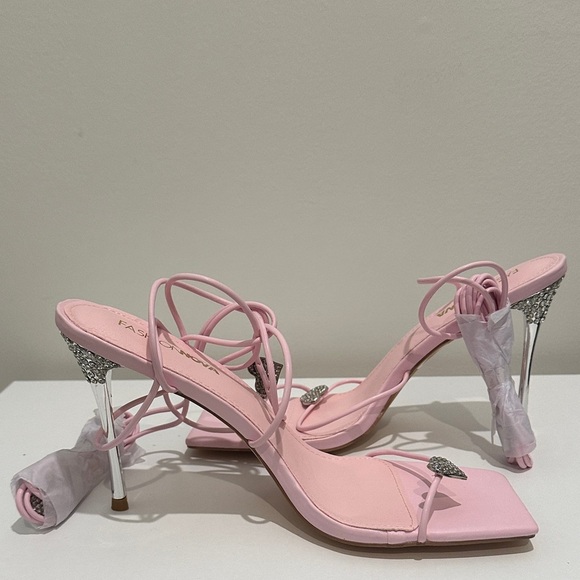 Fashion Nova Shoes - New With Tags Fashion Nova Light Pink Strappy Heels- NWT